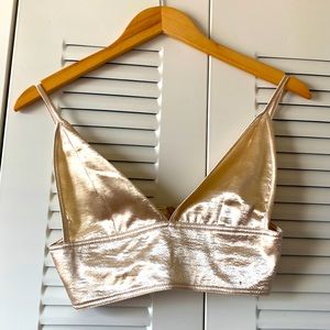 Gold pretty little thing crop top